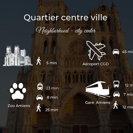 Apartamento Le Jardin Secret D'Amiens Hypercentre Cathedrale, Parking Exterior foto